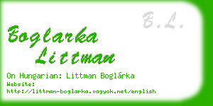 boglarka littman business card